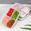 1PC Refrigerator Cooked Food Storage Box Marinated Flavor Four Quarters Crisper Box Meat Pieces Divided Vegetables Storage