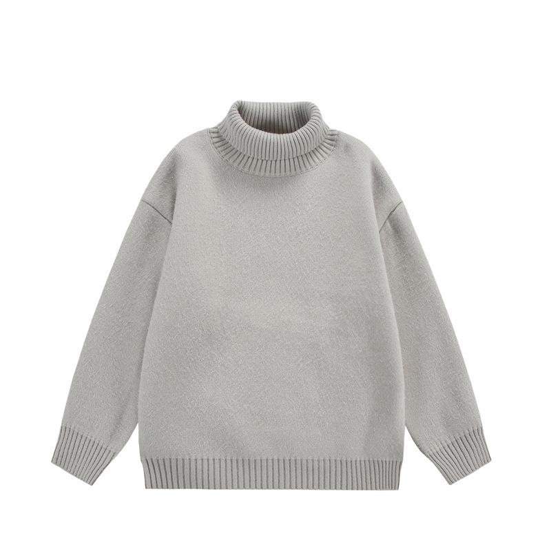 Turtleneck sweater for men in autumn and winter, large size velvet bottoming shirt, trendy inner wear, Hong Kong style loose knitted sweater