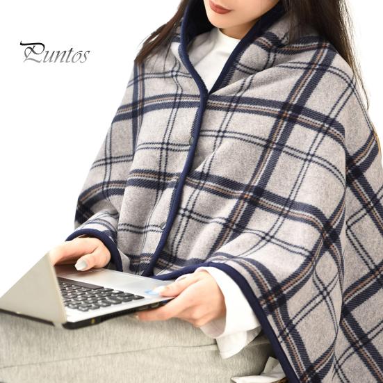 

Зимнее одеяло в клетку, супермягкое флисовое теплоизоляционное однобортное одеяло с ворсом для повседневного использования на работе, дома, в школе 80 cm синий