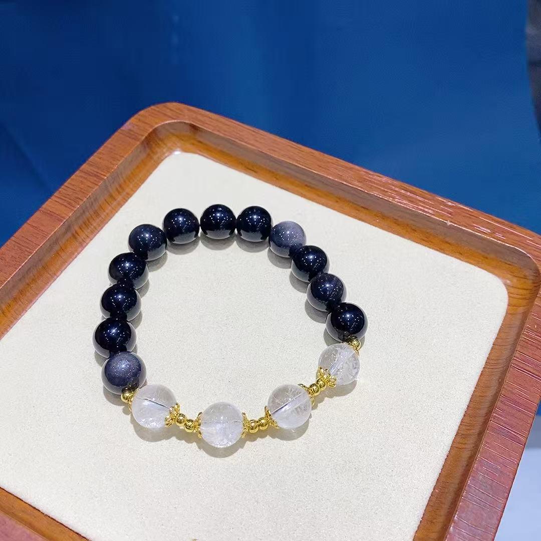 Silver Sheen & White Crystal Unisex Bracelet - Elegant, Versatile, Fashionable Accessory