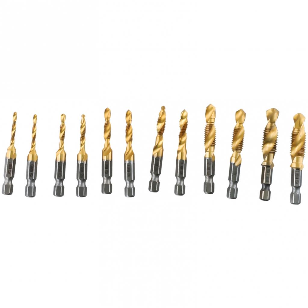 Tap Drill Compound Tap HSS Screw Hex Shank Titanium Plated