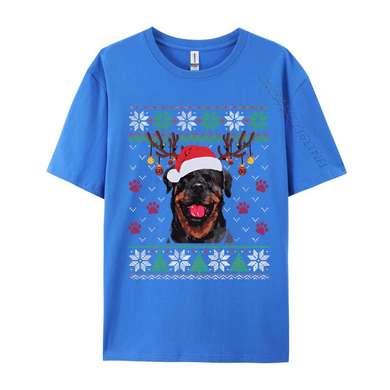 Rottweiler Christmas Santa Reindeer T Shirt Men New Fashion Tee Shirts Mens Casual TShirts Luxury Designer