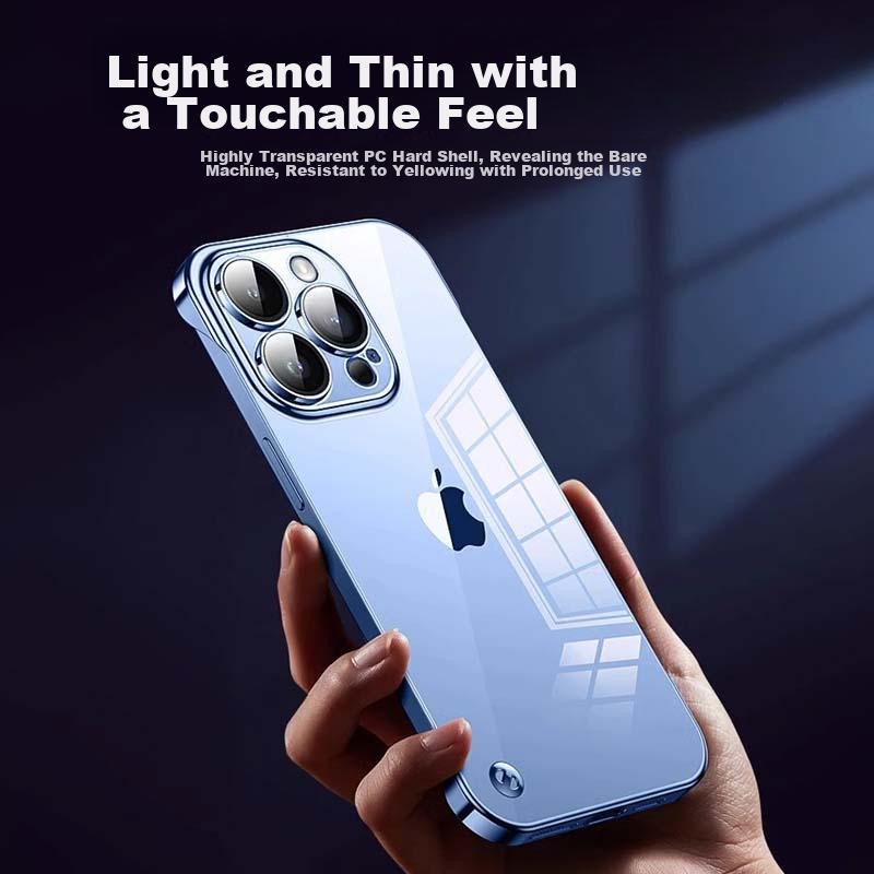 With Built-In Lens ProtectorPhone Case for IPhone 13 Pro Max, Borderless Full Lens Protection, Fully Transparent, Ultra-Thin, Shockproof Case