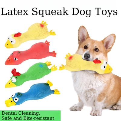 Latex Squeaky Dog Toy Chicken Shape Bite Resistant Molar Chew Toys for Small Medium Dogs Relieve Boredom Puppy Interactive Play