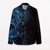 Spring Autumn New Men Long Sleeve Shirt Men Business Casual 3D Digital Print Lapel Shirt