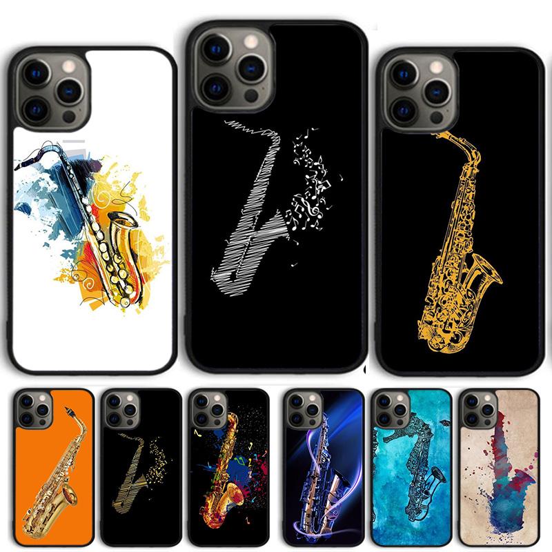 Saxophone Watercolor Art Phone Case Cover For iPhone 17 Air 15 16 14 13 12 Pro Max 11 Pro Max Plus Coque Shell
