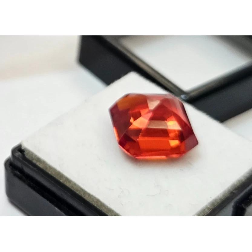 Orange Color Sapphire 10 Ct Square Cut Beautiful Certified Loose Gemstone