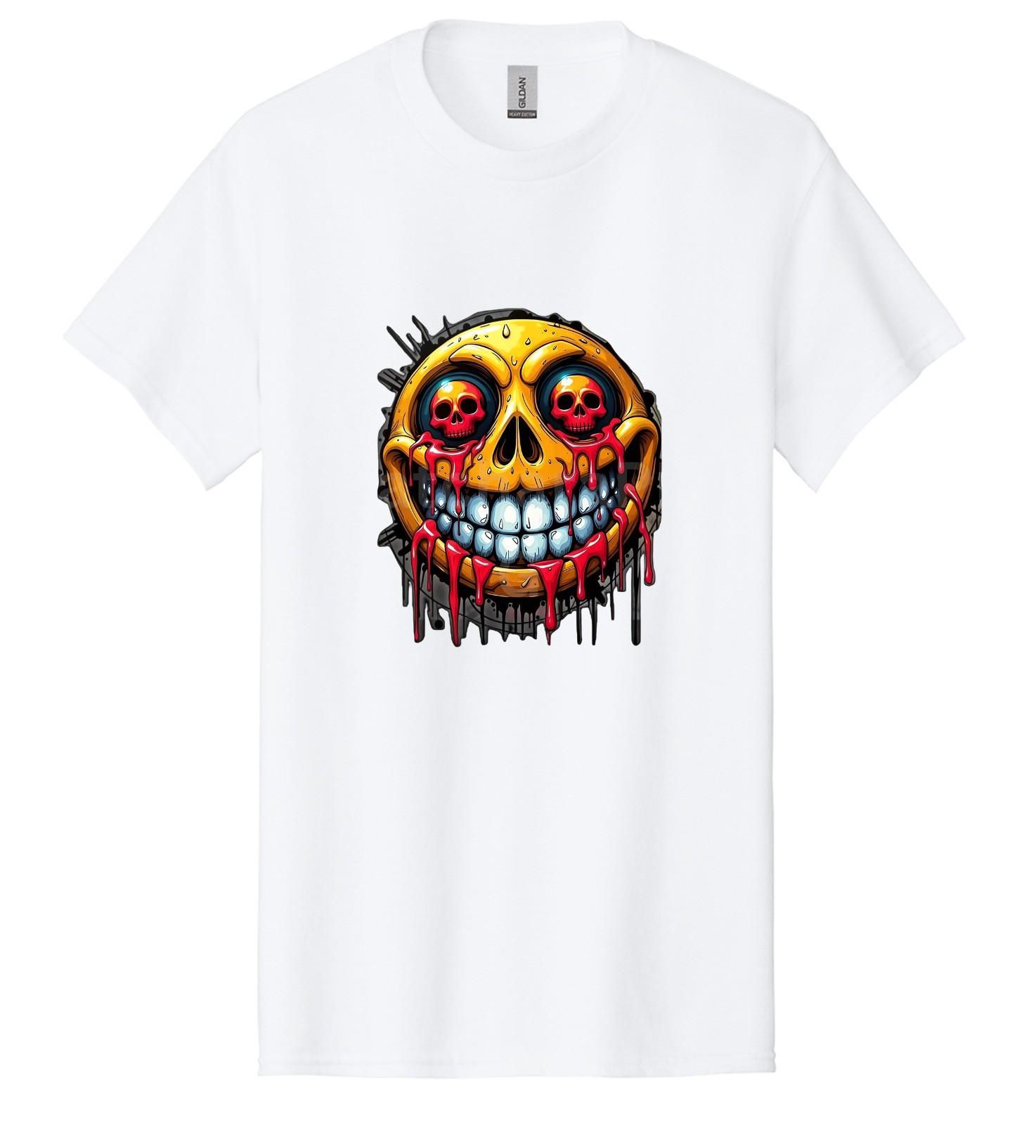 

Scary Smile Horror Skull Dropping Blood Face Halloween Mens T-Shirt USA Gift Tee 5XL різнокольоровий