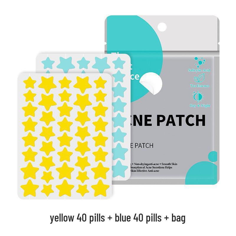 40-Star Acne Patches: Cute Hydrocolloid Covers for Absorbent Pus Removal, Anti-Acne Day & Night Use