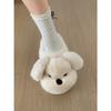 Cute cartoon white non-slip thick-soled fluffy slippers women wear autumn and winter soft-soled bag head mop