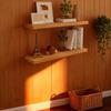 Yousheng 2Pcs/Set Wooden Floating Shelves Wall Mounted Storage Display Shelves Rustic Floating Wall Shelves for Bathroom Bedroom Living Room Kitchen