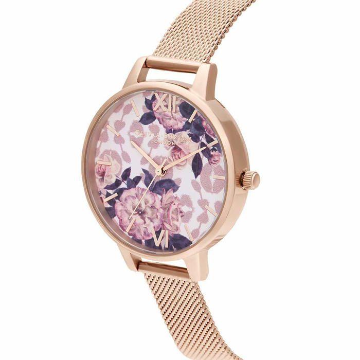 Olivia burton - OB16LP01 - Montre Analogique a Quartz pour Femme avec Bracelet en Acier Inoxydable Couleur or rose -