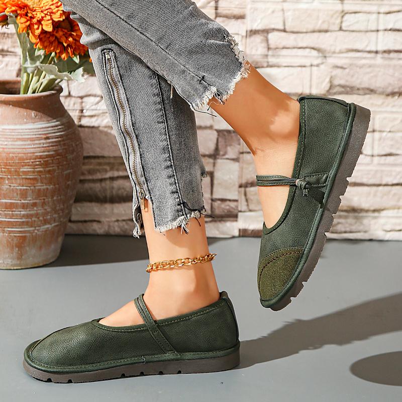 

Мода 2025 Женские Этнический Стиль Лоферы Женская Обувь Балетки Тренд т Ретро Мода Босиком Удобные 35 зелёный