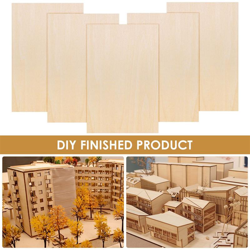 Wood Sheets Basswood Craft Board Unfinished Plank Plywood Thin Wooden Flat Diy Natural Timber Pieces Birch Drawing Painting
