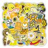 50pcs Cute Waterproof Yellow Orange Stickers For Water Bottle Trunk Journaling
