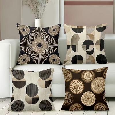 Boho Geometrisch Kreis Floral Überwurf Kissenbezüge Muster Kissenbezug Geeignet für Sofa Schlafzimmer Auto Kissenbezug