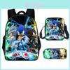 Sonic Cartoon Schooltas Set Met Ademende Lichtgewicht Oxford Stof Voor Kinderen Schoolgebruik