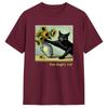 Men Tshirts Funny Van Goghs Cat Sunflower Vintage Pure Cotton Tees Short Sleeve T Shirts O Neck Clothing New Arrival