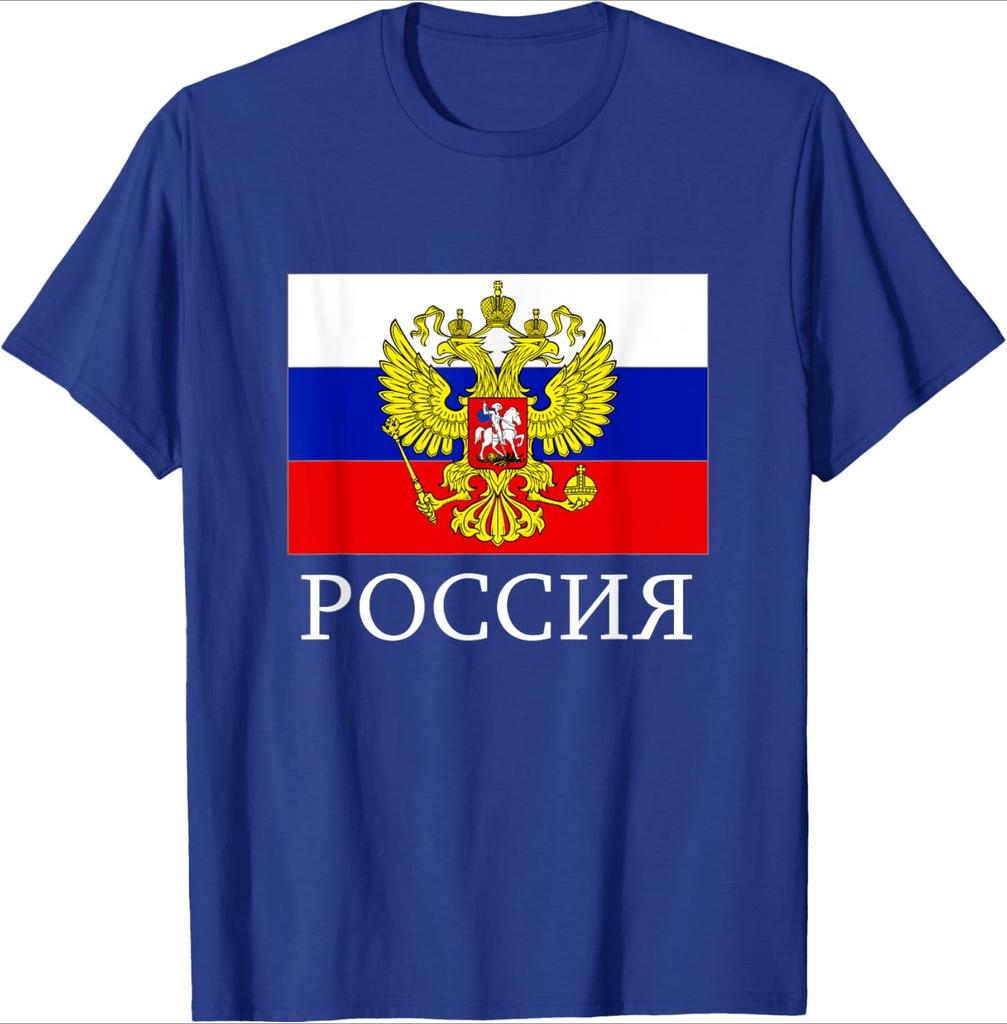 Russia Flag Emblem Russian Federation Eastern Europe Nation Design100 Cotton Oneck Short Sleeve Printed Mens Tshirt