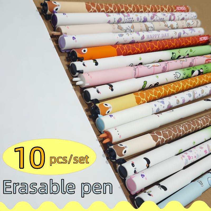 6/8/10 Pcs Cute Writing Tools Animal-shaped Erasable Pens For Journaling Writing Office Supplies Gift Ideas Office Stationery