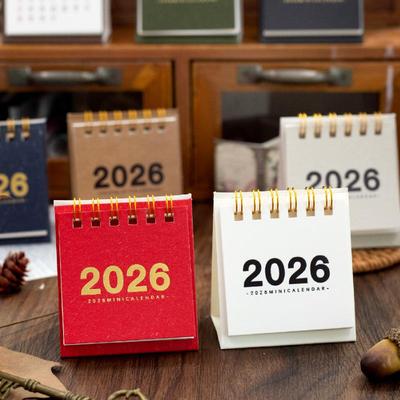 2026 Mini Jednoduchý Kalendář Malý Stolní Kalendář Kreativní Spirálový Kalendář Plánovač Stolní Dekorace Kancelářské Potřeby Novoroční Dárky