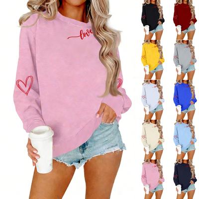 Ladies' Casual Women's Printed Round Neck Pullover Hoodie