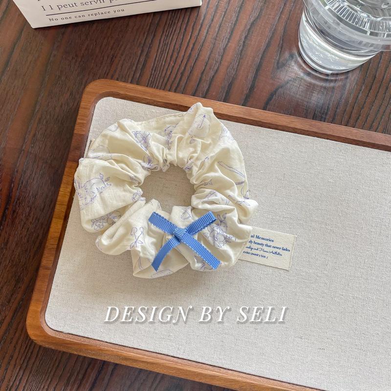 Bow Rabbit Korean Style Fabric Scrunchie Summer Fresh Hair Accessories