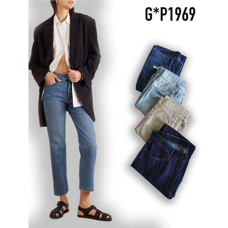 

Cotton and Linen Export USA G Home Cattle Goods Summer High Waist Cropped Slimming Smoke Tube Dad Straight High Waist Loose Denim Youpin G s Nine-point Torre-Deep Blue(D1Y2) 32