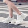 Men's Hidden Height Sports Casual Shoes - Spring Low-Top, Cowhide Upper, Thick Sole, White Running Board Shoes