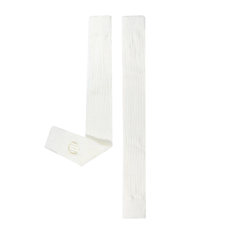 Women's Winter Over Knee High Footless Socks Vertical Stripes Knit Long Leg Warmers Elatic Boot Cuffs