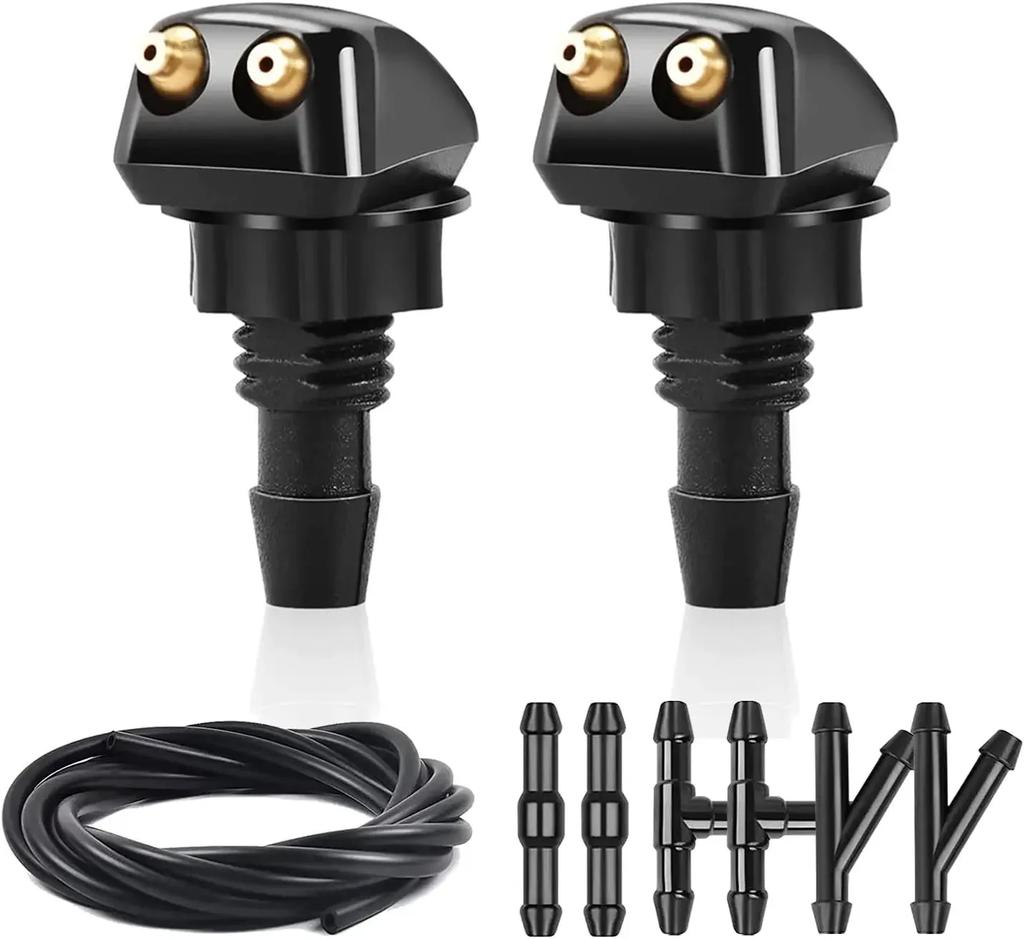 Car Dual Hole Windshield Washer Nozzle Wiper Water Spray Nozzle for Most Car Models Car Windshield Wiper Cleaning Nozzle