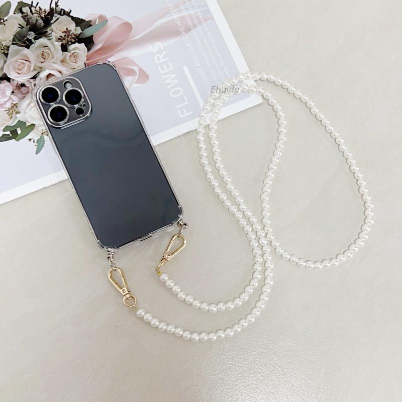

Crossbody Lanyard Silver Chain Case For Samsung Galaxy S25 Ultra S24 FE S21 S22 S23 Plus Bracelet Strap Transparent Soft Cover S25&case with Strap