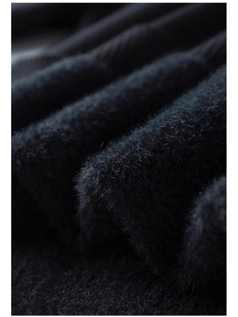 Men's High Neck Velvet-Lined Winter Sweater