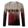 Halloween Print Raglan Sleeve Men's Long Sleeve Top