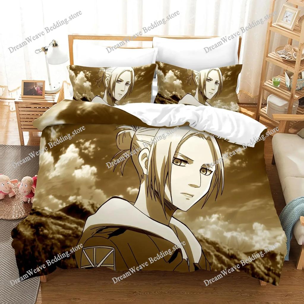 3D Printed Anime Attack on Titan Bedding Set Duvet Cover Bedroom Comforter Single Twin King _Size Quilt Cover Home Textiles