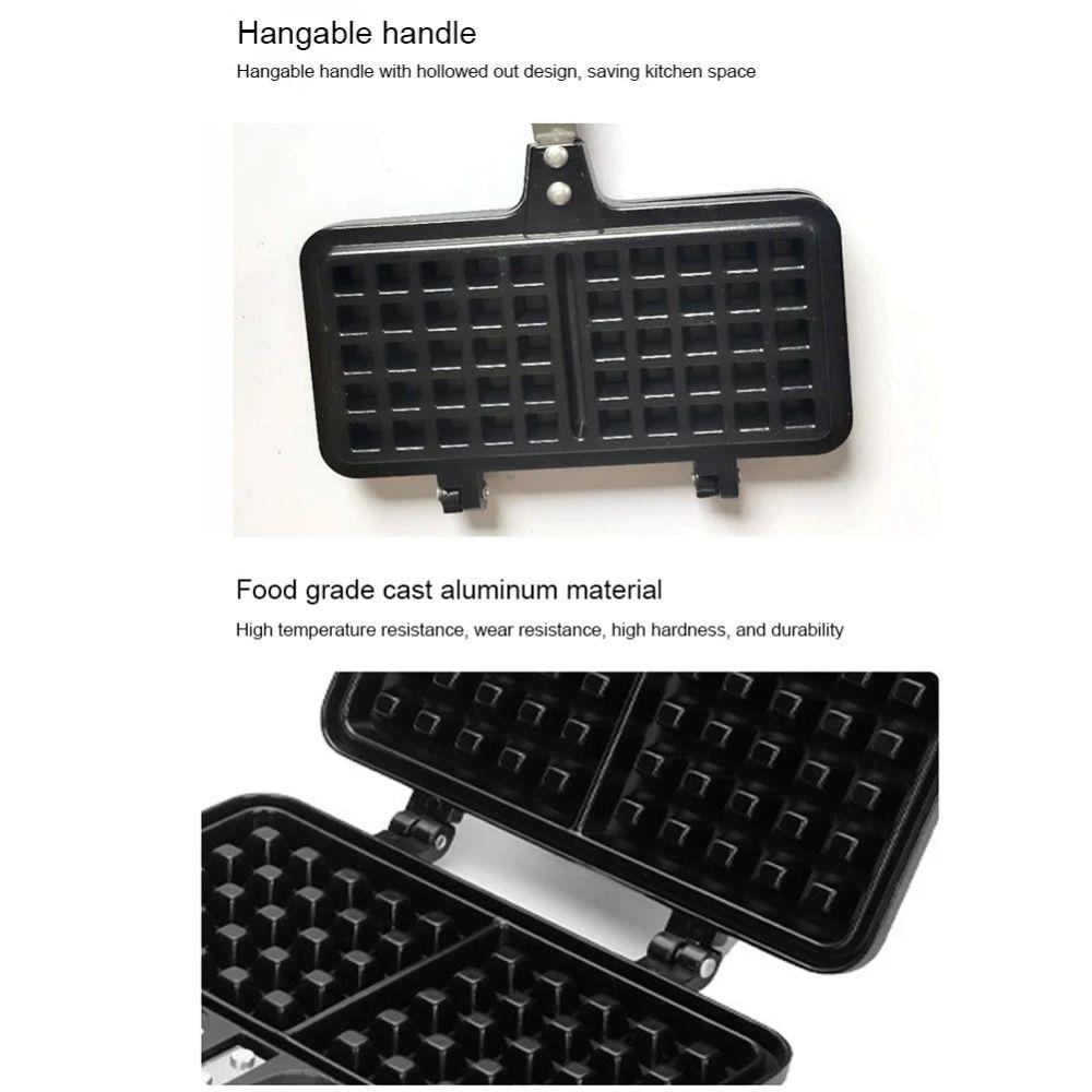 Cast Aluminum Waffle Baking Pan Rectangle Waffle Maker Machine Easy Clean Waffle Mold Pan  Baking