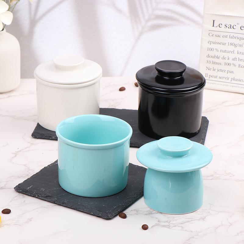 Ceramic Butter Cup Yellow Oil Tank Water Sealed With Lid Cheese Sealed Tank Creative Western Style Butter Box