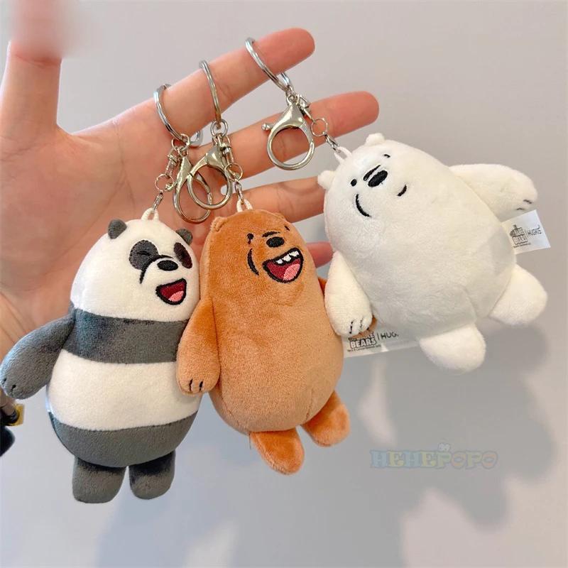 We Bare Bears Anime Plüschtiere Anhänger Grizzly Panda Eisbär Schlüsselanhänger Schlüsselring Stoffpuppen Plüschtiere Figuren Schlüsselanhänger Geschenke