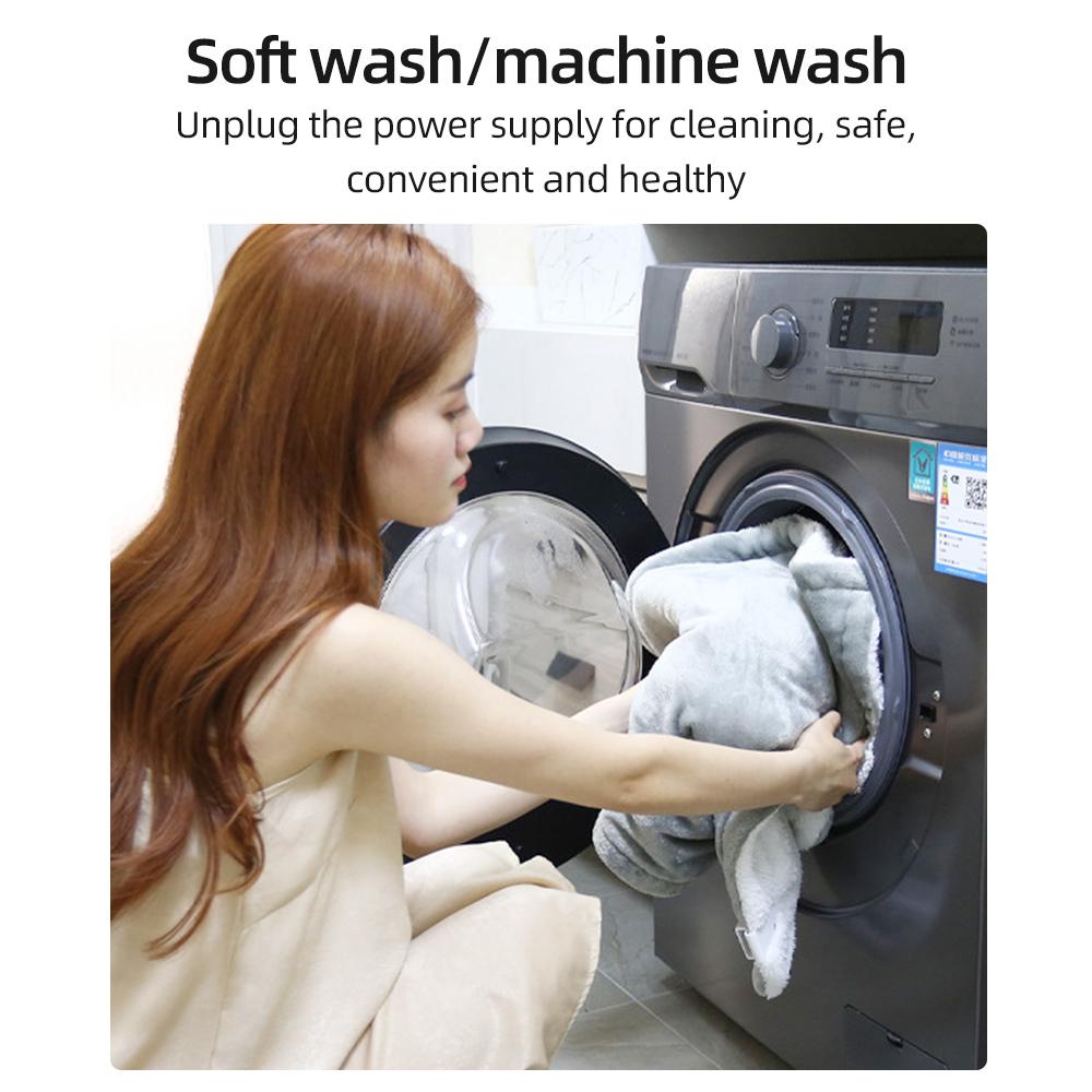 Heated Blanket Electric 50×60 inches Throw 6 Heating Levels 8 Time Settings Grey Flannel Super-Soft Fabric 200cm Power Cord