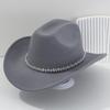 New light luxury top hat British cowboy hat Rhinestone gemstone accessories hat strap hat Panama hat