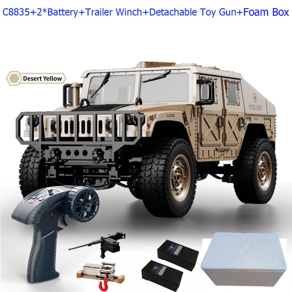 C8835 1:14 RC Car 2.4G Remote Control Car 4WD Off-road Climbing Simulation All-terrain RC Crawler Military Jeep JJRC RC Toys