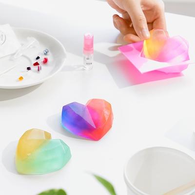 Zestaw do robienia mydła doświadczenie DIY materiały ręcznie robione baza dom zabawa szkoła podstawowa przedszkole prezent_serce podwój w górę, 1 sztuka, 400g