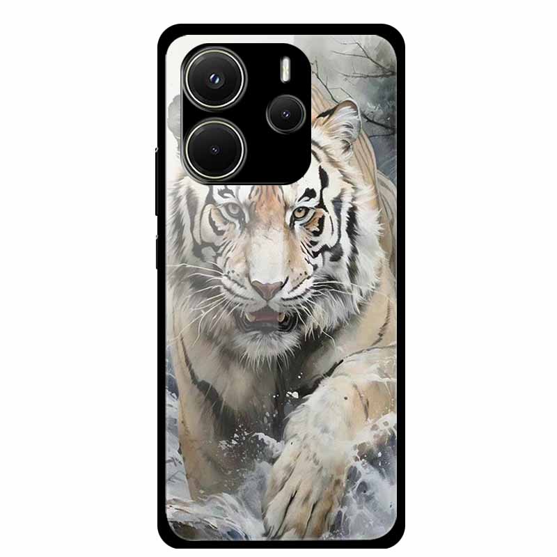 For Redmi Note 14 4G Phone Case Note14 Coque Hard Tempered Glass Back Cover For Xiaomi Redmi Note 14 5G Case Shell Soft Bumper