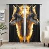 2pcs 2 Piece Luminous Wolf King Pattern Curtain   Suitable for Gifting To Family and Friends