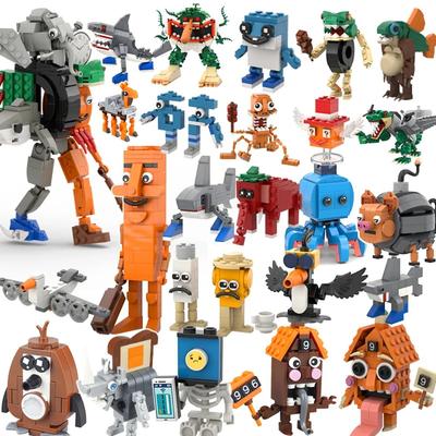 MOC Italians Brainrote Building Blocks Set Tralalero Tralala DIY Bricks Toy TungTung Sahur Construction Toys Gift for Xmas
