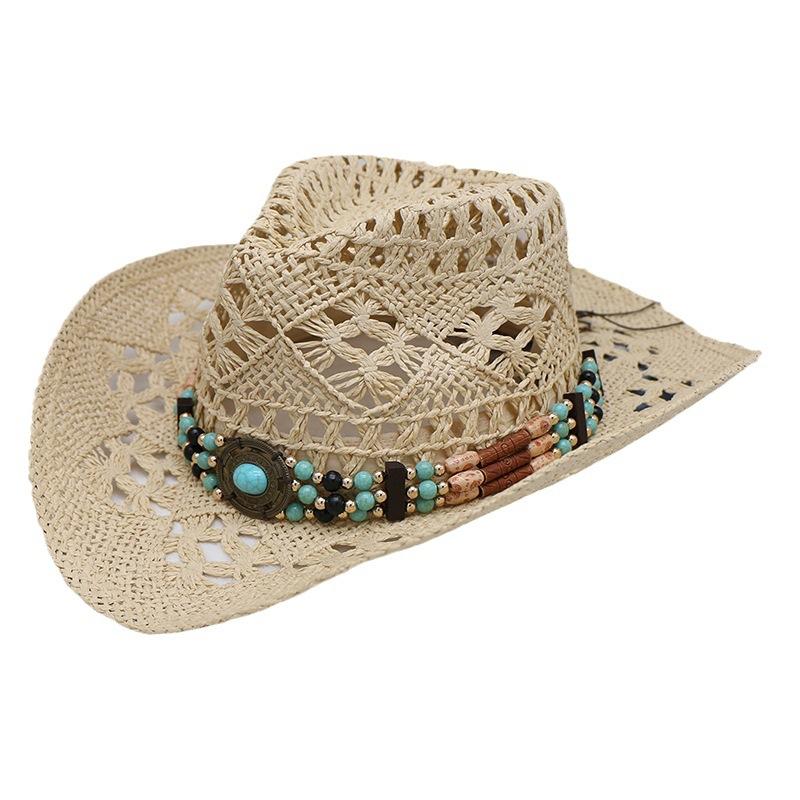 Bohemian Hollow Cowboy Hat Men'S Hat Summer Western Cowboy Beach Hat