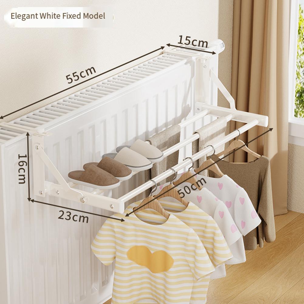 Retractable Wall-Mounted Clothes Drying Rack: Space-Saving, Carbon Steel Design Space Saving Home Laundry Clothesline Wall Mount