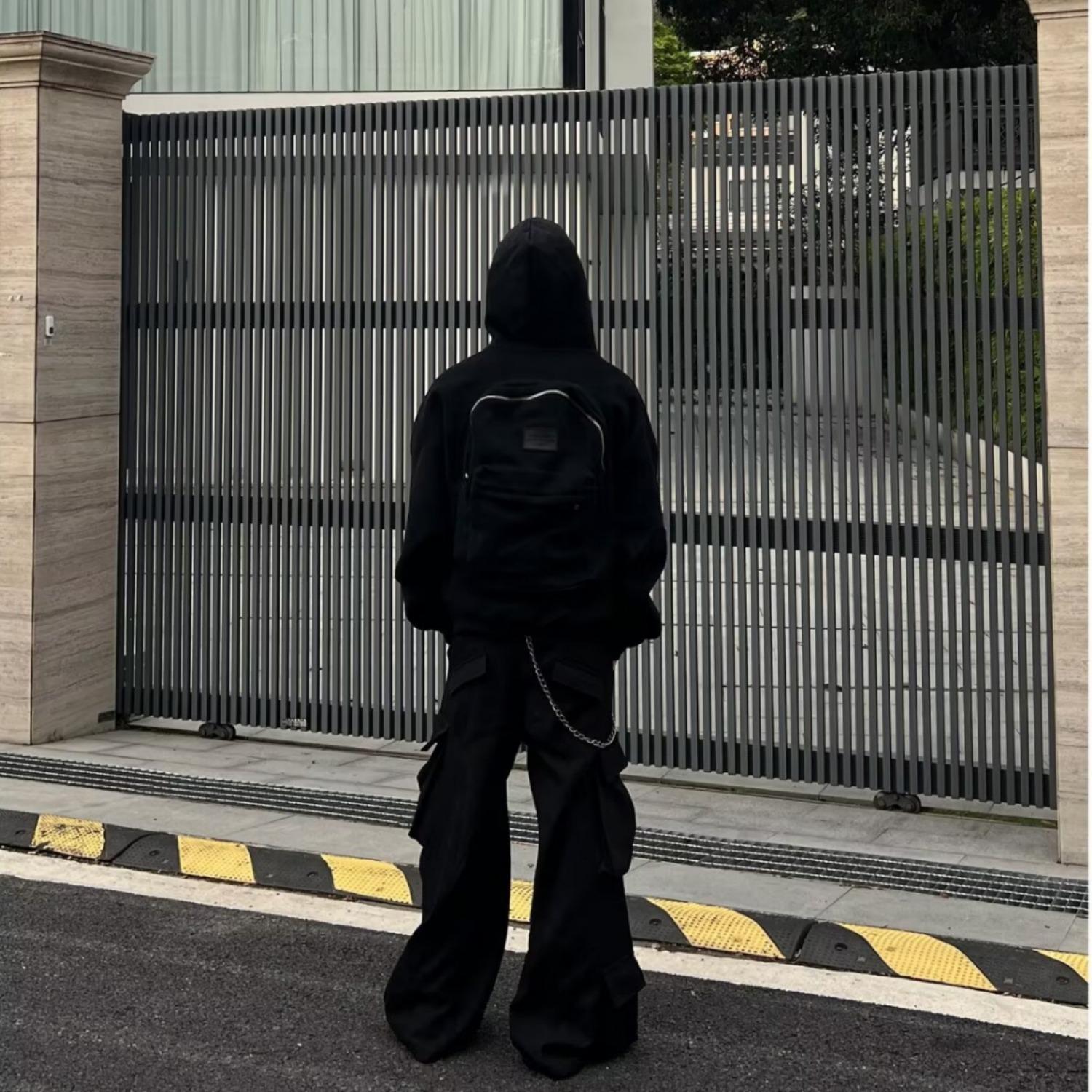 

Men s 3D Backpack-Style Cardigan Hoodie - Versatile Spring/Autumn Outerwear Trendy for Couples 3XL чорний