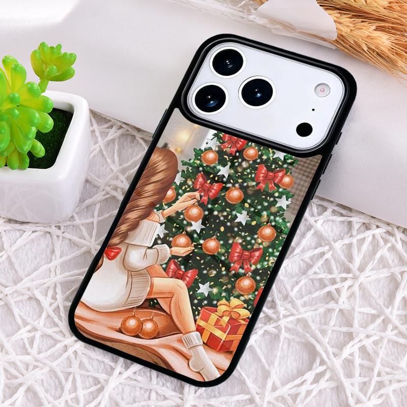 Christmas Girls Tree Gift Phone Case for iPhone 17 Air 16 15 11 12 14 13 Pro Max Shockproof Cover