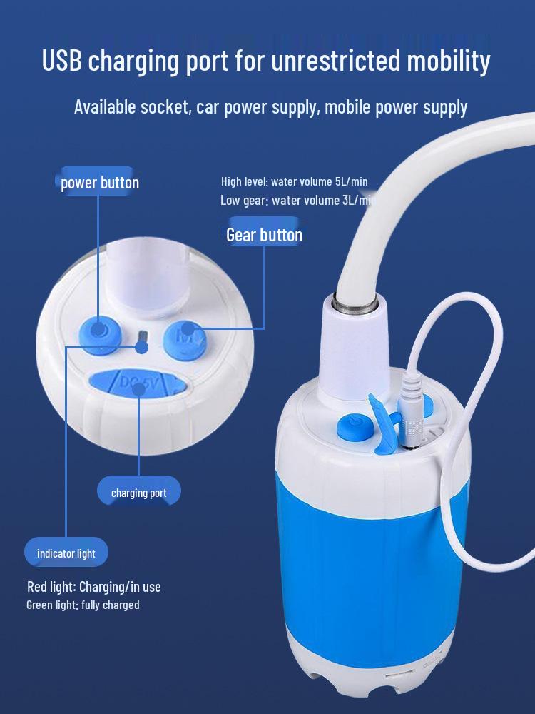 Portable Wireless Rechargeable Shower for Camping and Construction Sites